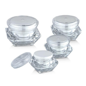 Diamond Acrylic Cream Jars for Cosmetic Packaging